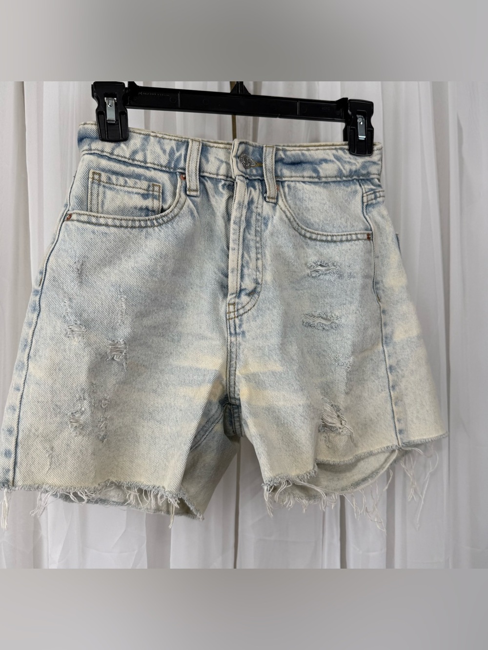 Wild Fable Super High Rise Cutoff Shorts SZ 00 Distressed Button Fly 100% Cotton